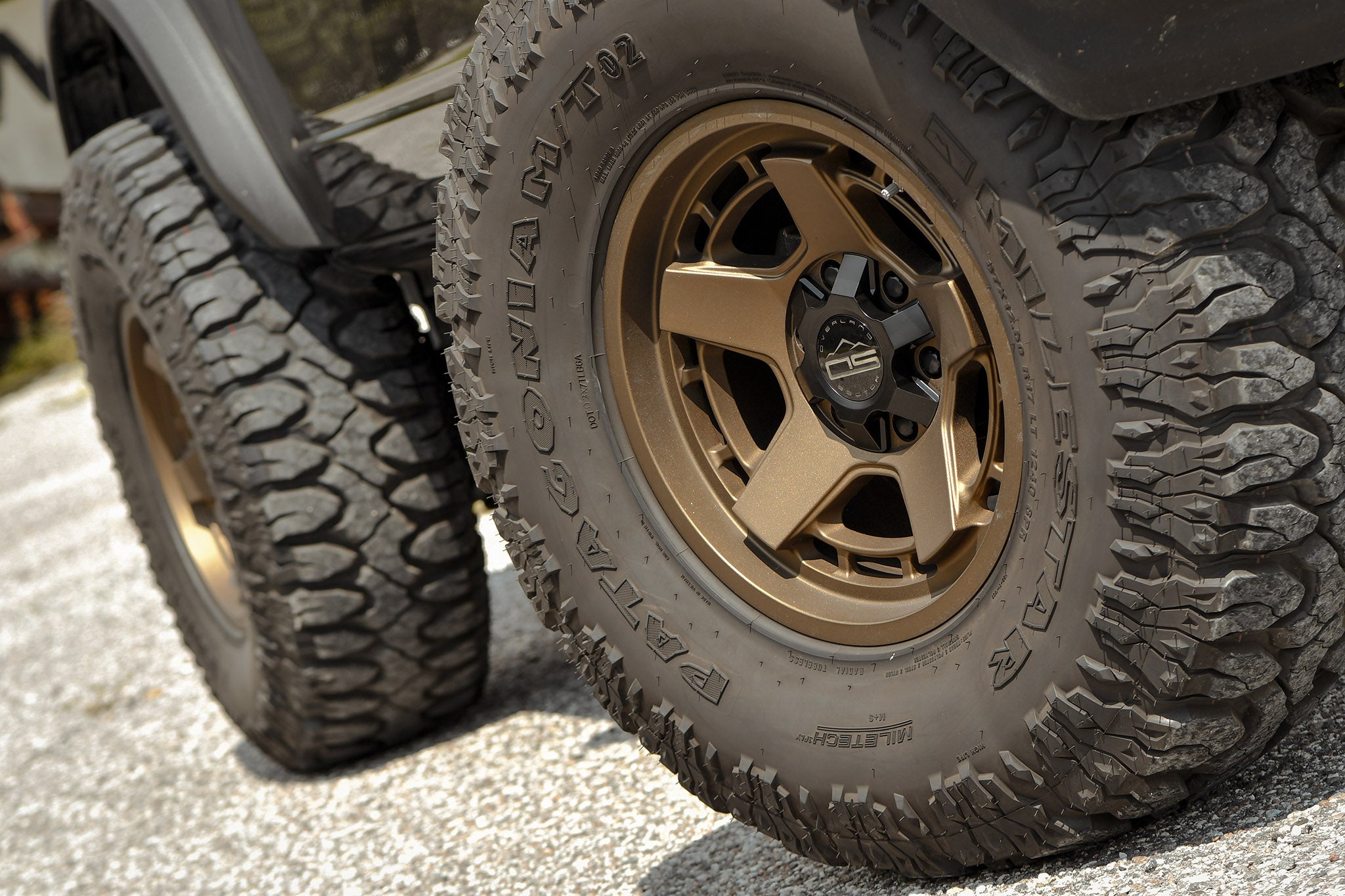 Ford Bronco 2 door on Satin Bronze Overland Sector ATLAS 17x9