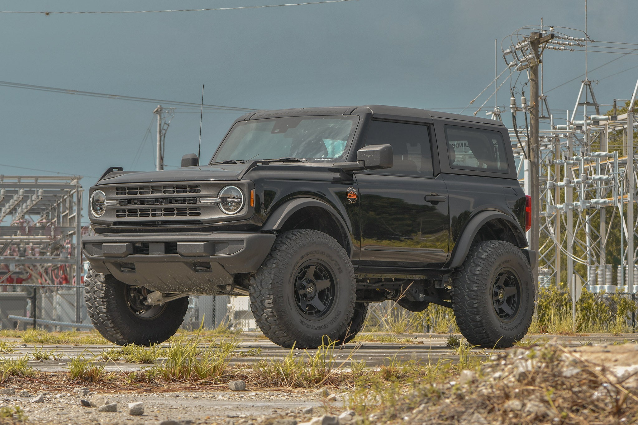 Ford Bronco 2 Door on overland sector atlas black offroad overland wheel 17 inch