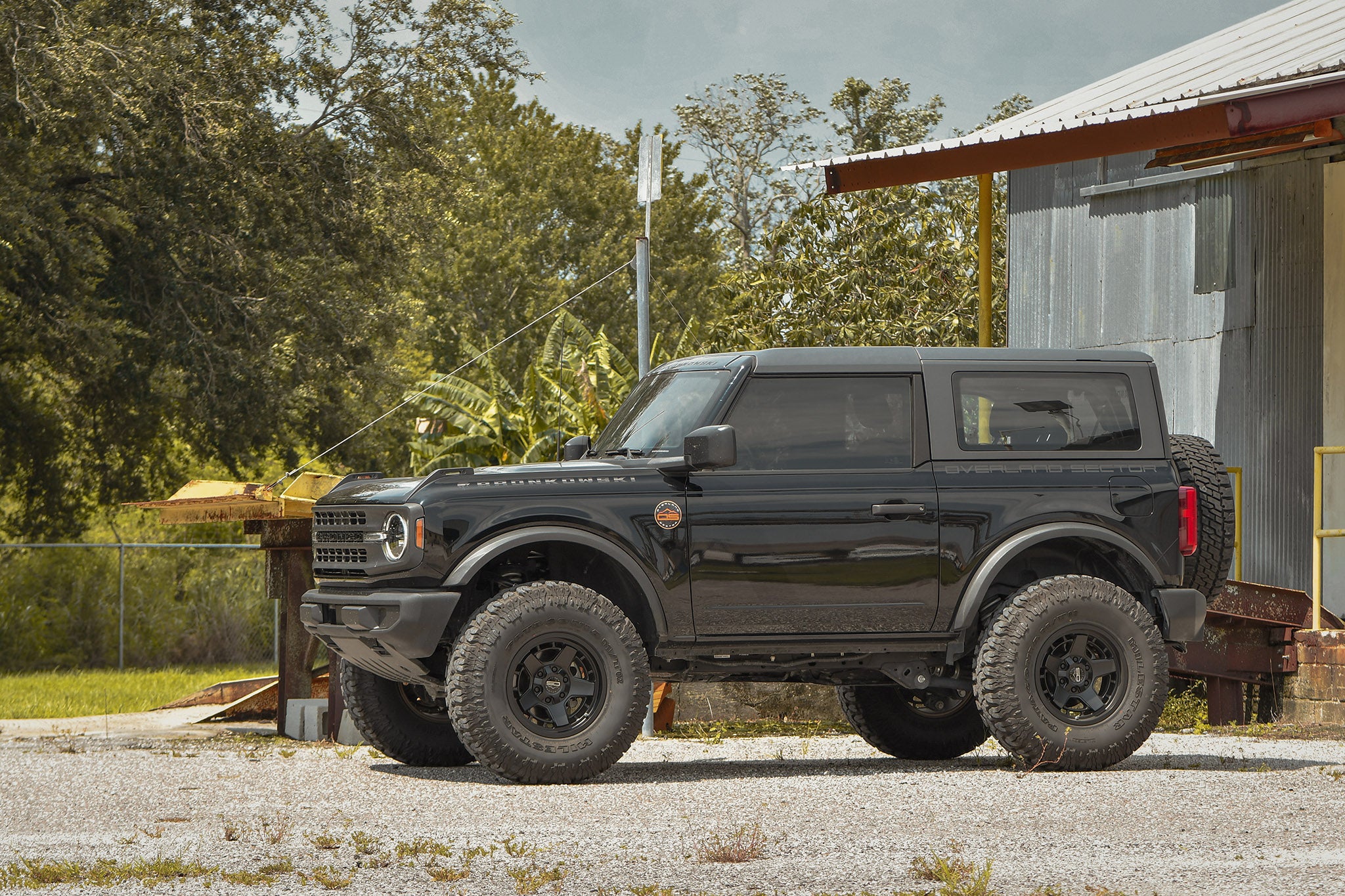 Ford Bronco 2 Door on overland sector atlas black offroad overland wheel 17 inch