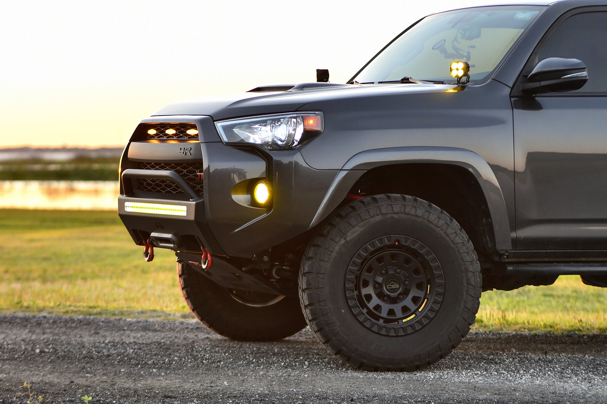 overland sector wheels toyota 4runner trd off-road on 17x9 satin black venture wheels at lakefront