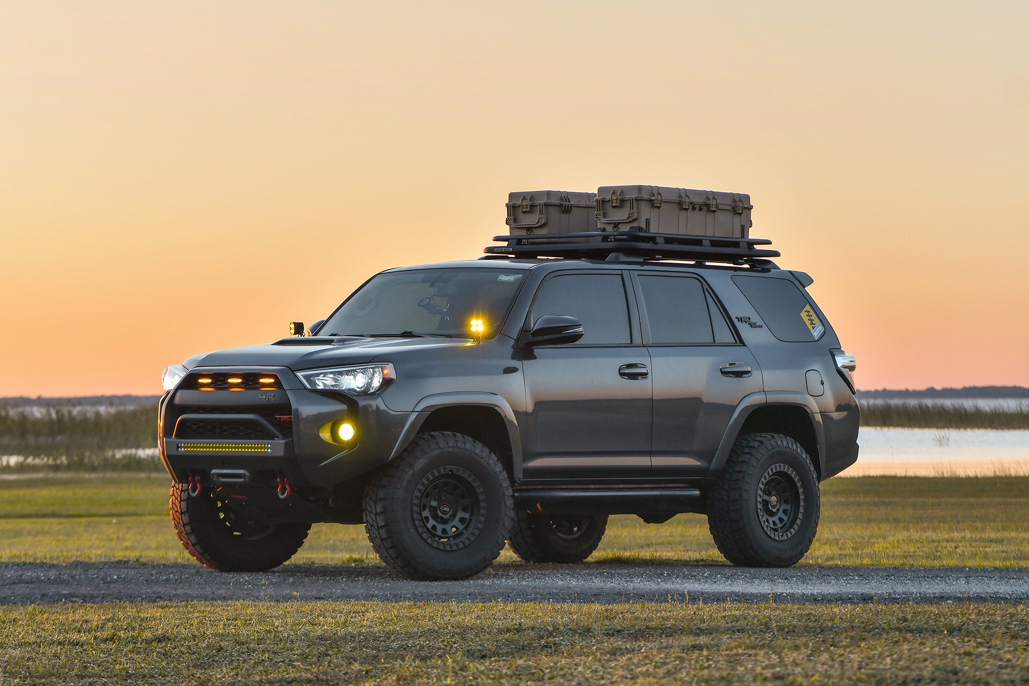 overland sector wheels toyota 4runner trd off-road on 17x9 satin black venture wheels at lakefront
