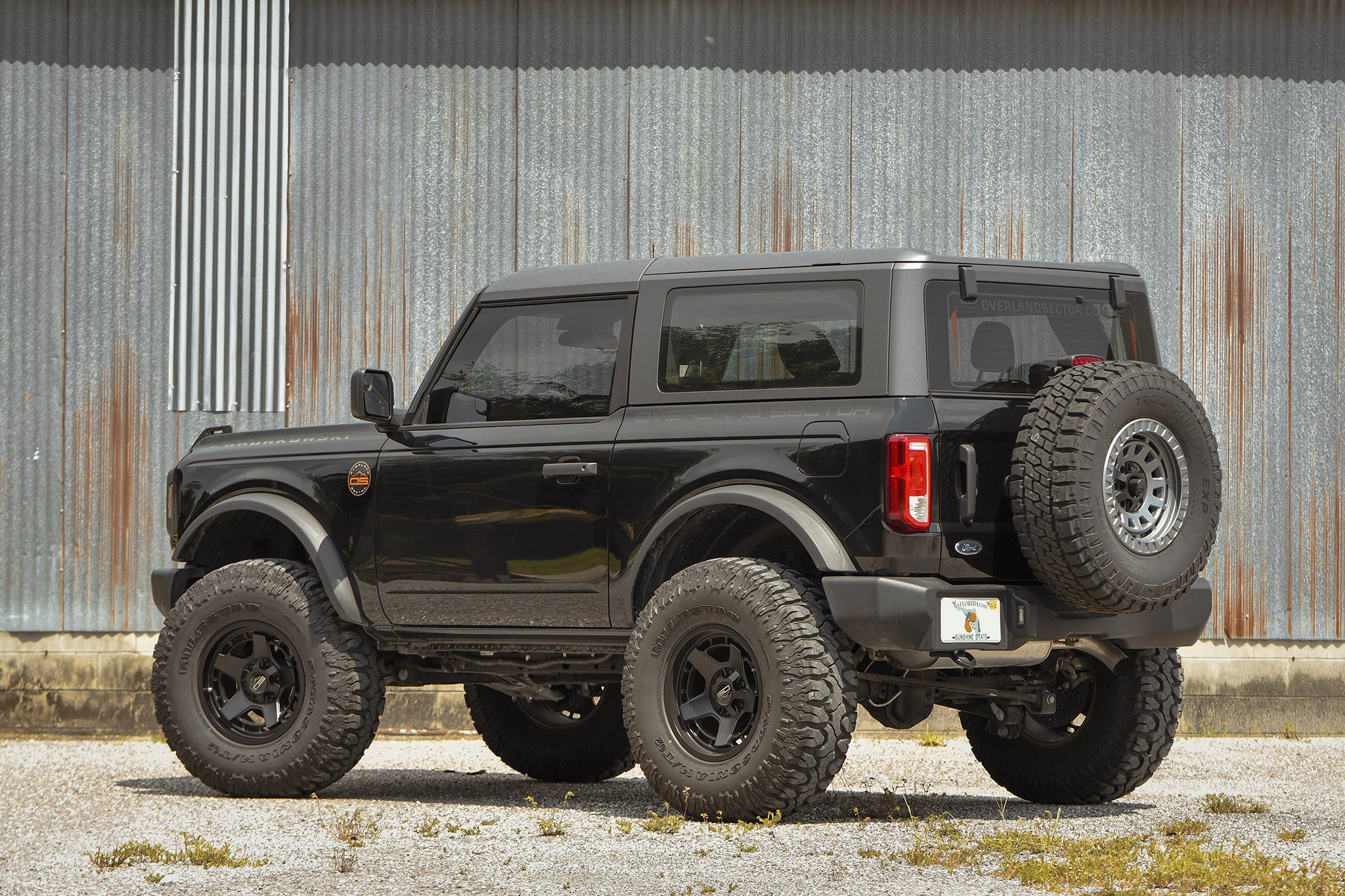 Ford Bronco 2 Door on overland sector atlas black offroad overland wheel 17 inch