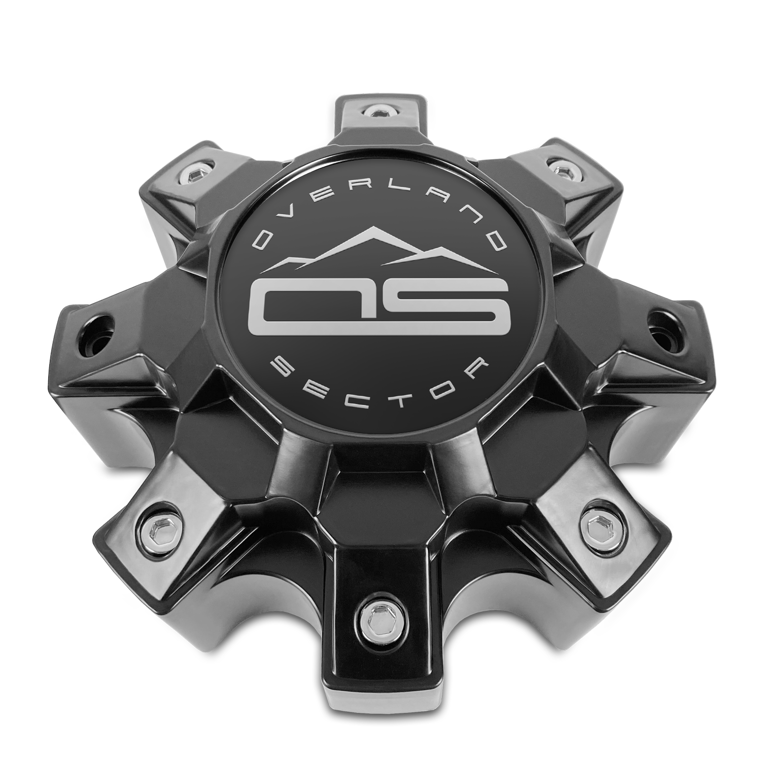 Overland Sector 8 lug Hybrid Snap In Style Off Road Center Caps for the Atlas, Venture
