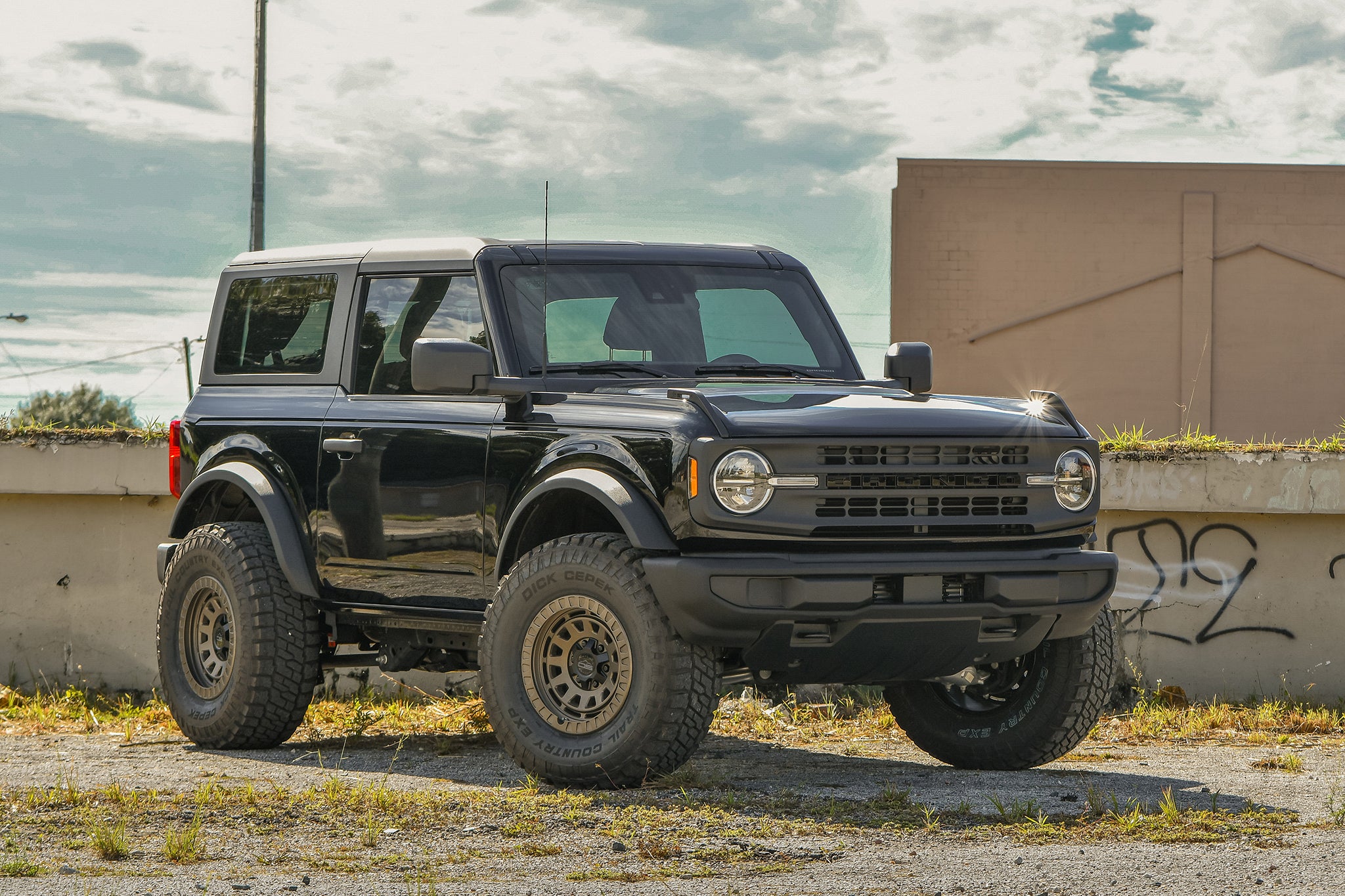 overland sector wheels bronkowski ford bronco base 2 door on 17x9 satin bronze venture