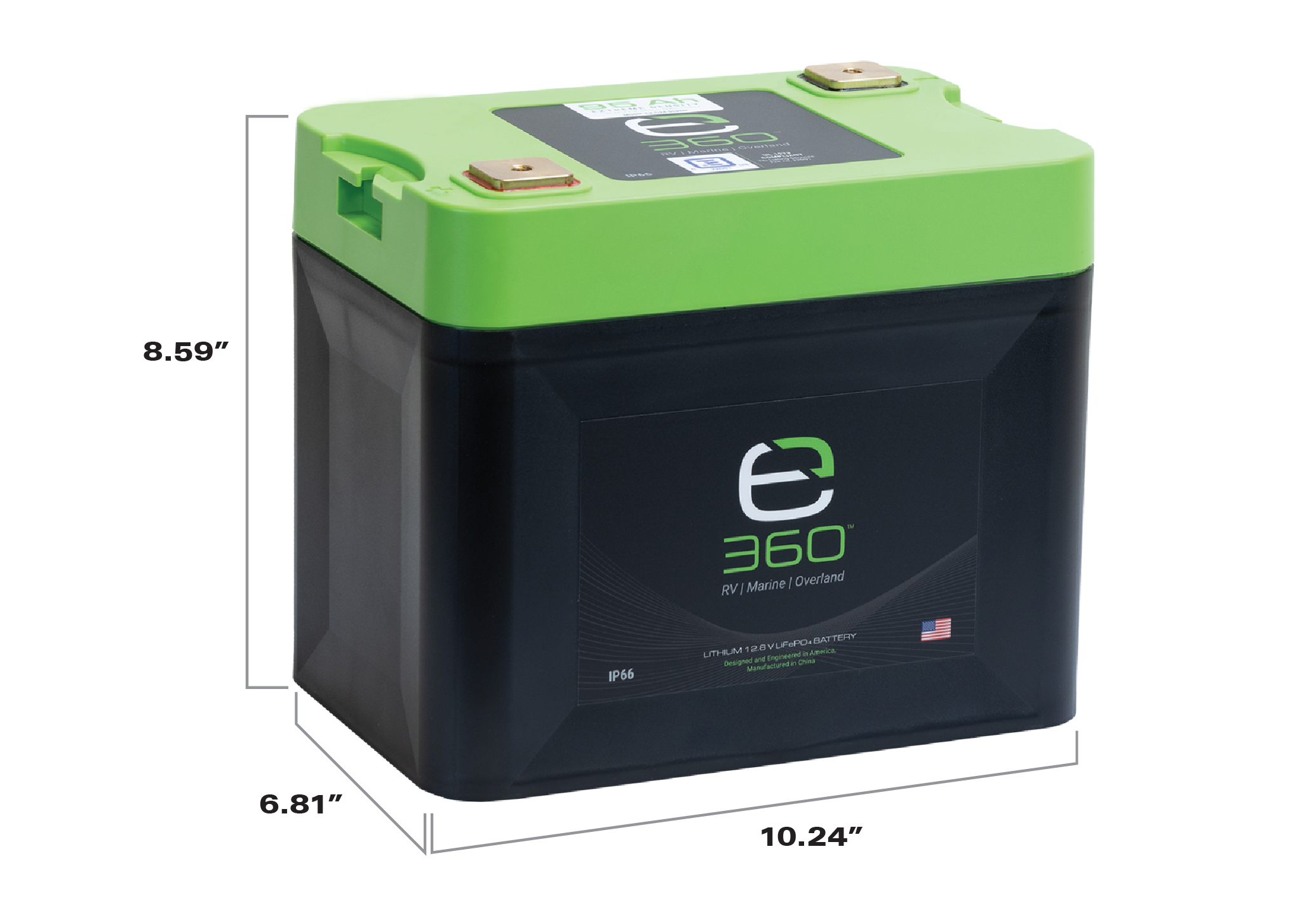 E360 12.8V 95Ah Group 24 LiFePO4 Deep Cycle Battery