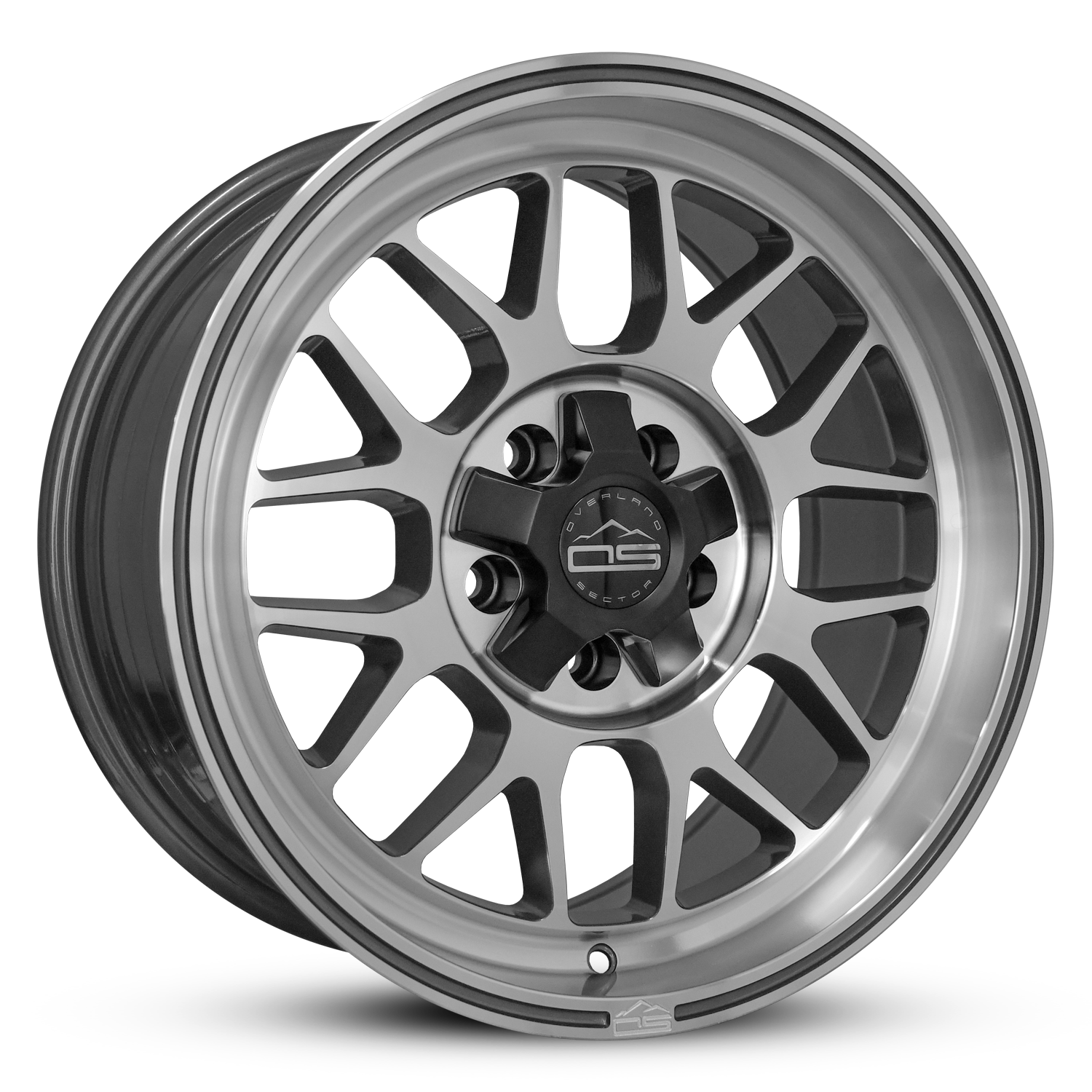 Overland Sector Hyperdrive Flow Formed 17x8.5 +25 5x108/5x114.3 73.1mm Gloss Gun Metal/Machined Face