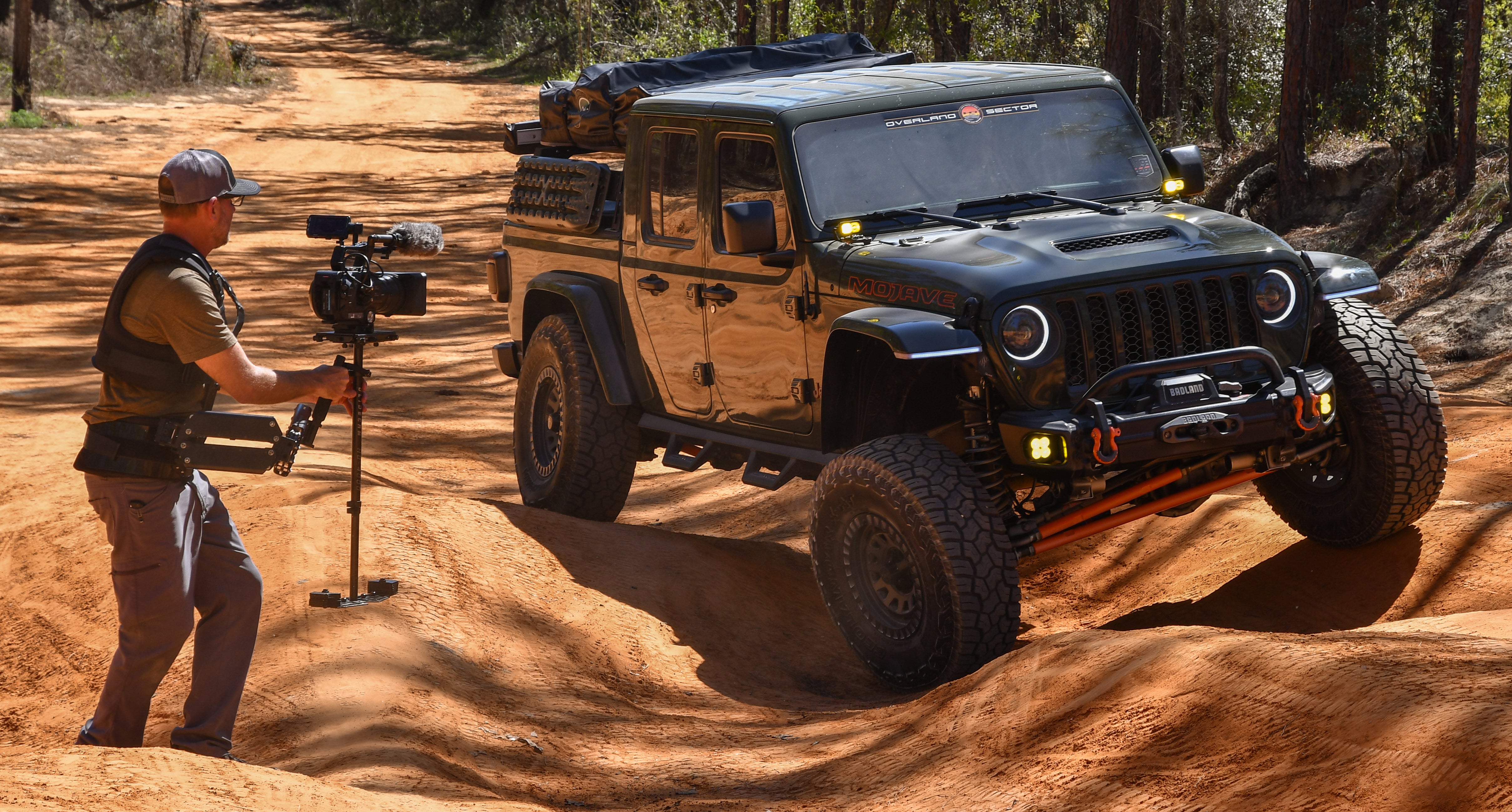 overland sector wheel jeep gladiator mojave offroading manifest video production filming