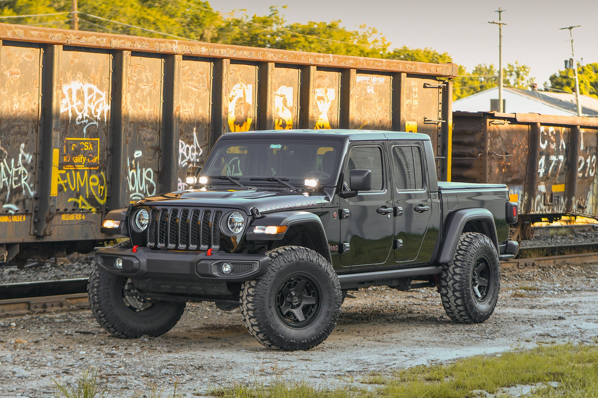 overland sector wheels jeep gladiator rubicon on 17x9 satin black atlas wheels train yard
