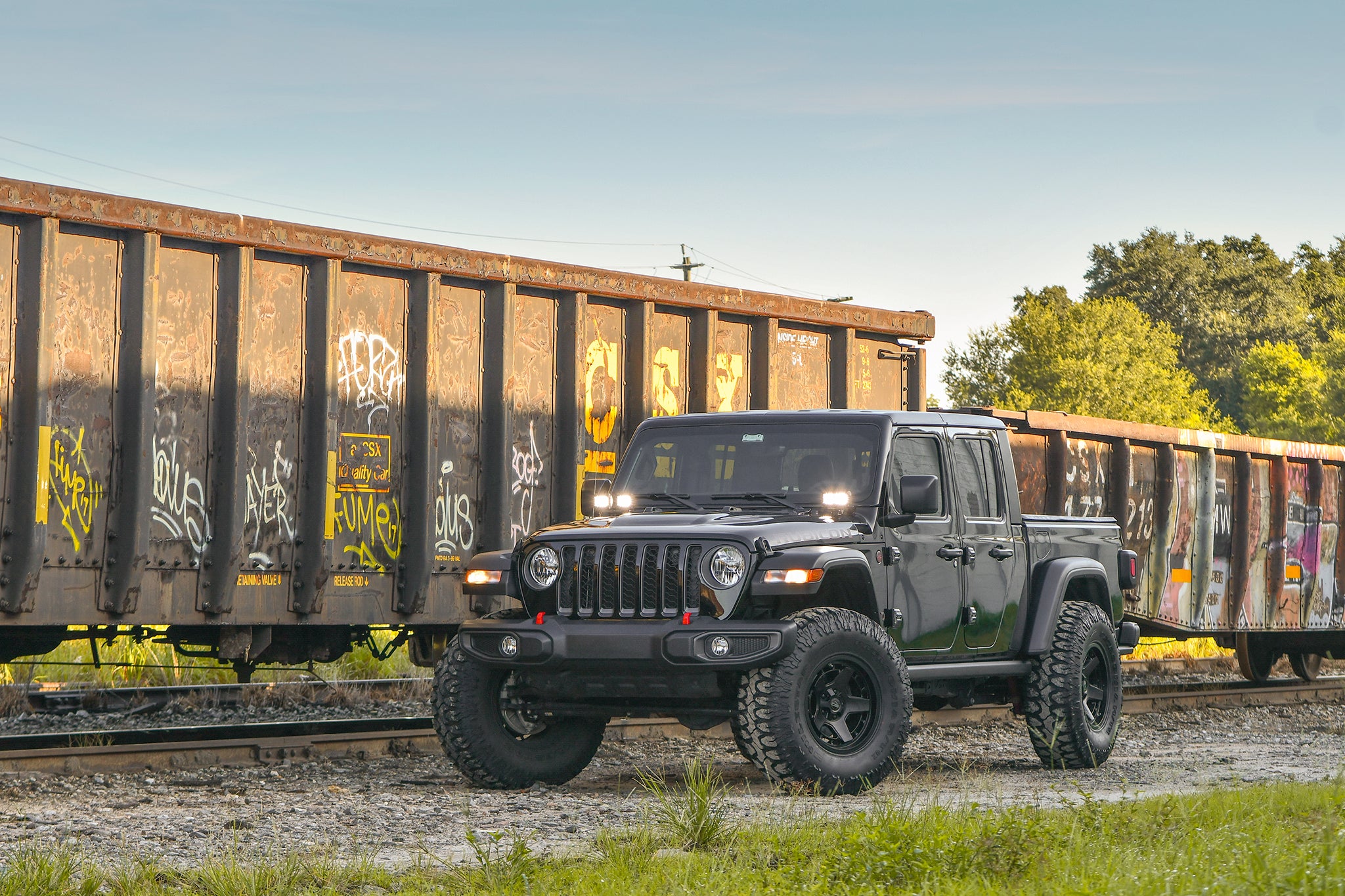 overland sector wheels jeep gladiator rubicon on 17x9 satin black atlas wheels train yard