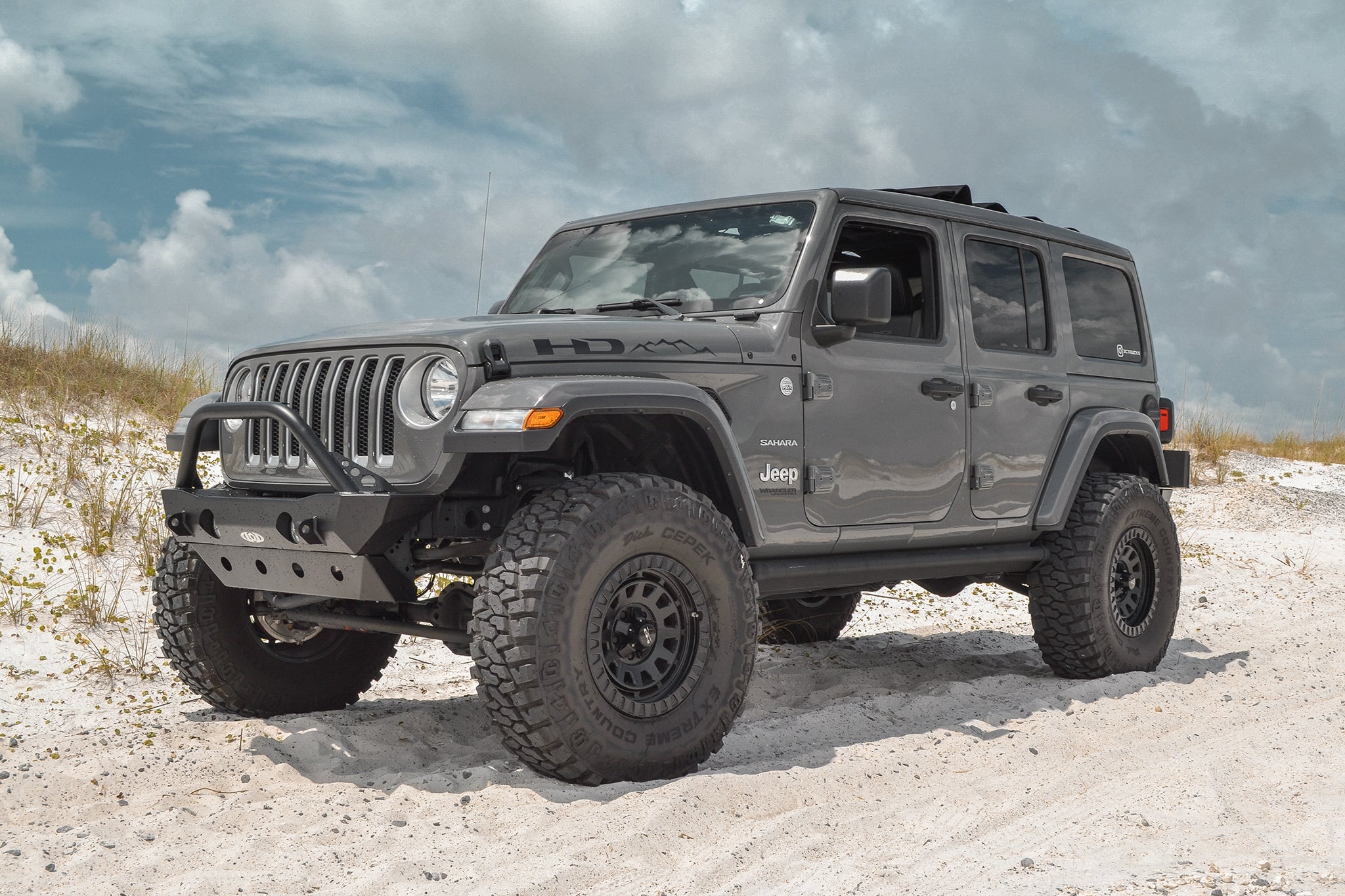 overland sector wheels gray jeep wrangler sahara on satin black 17x9 venture wheels