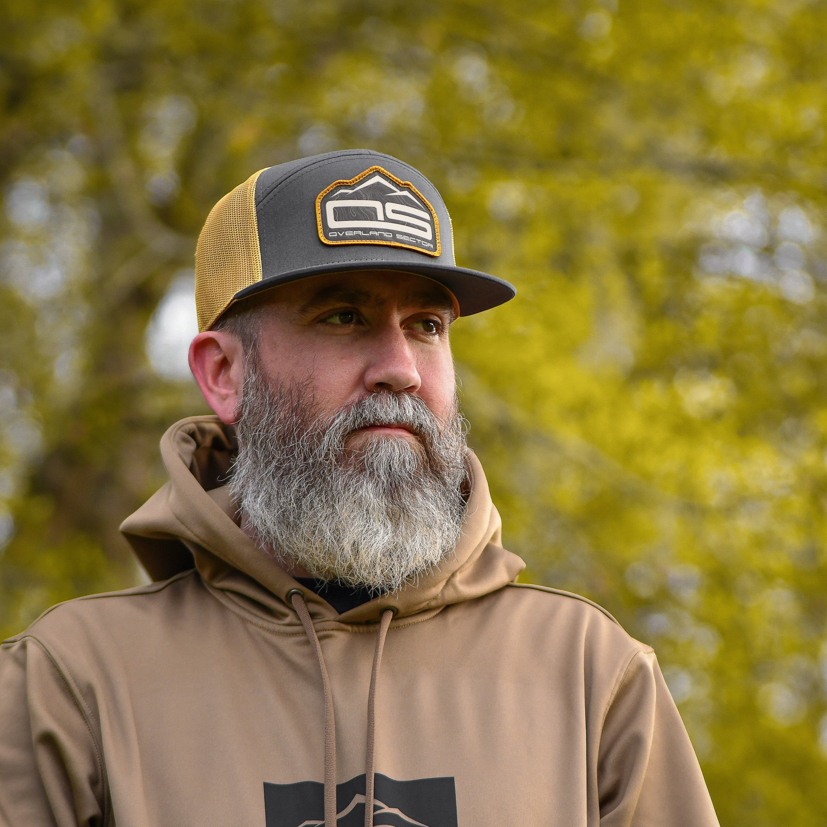 overland sector richardson 168 charcoal grey old gold hat sublimated patch