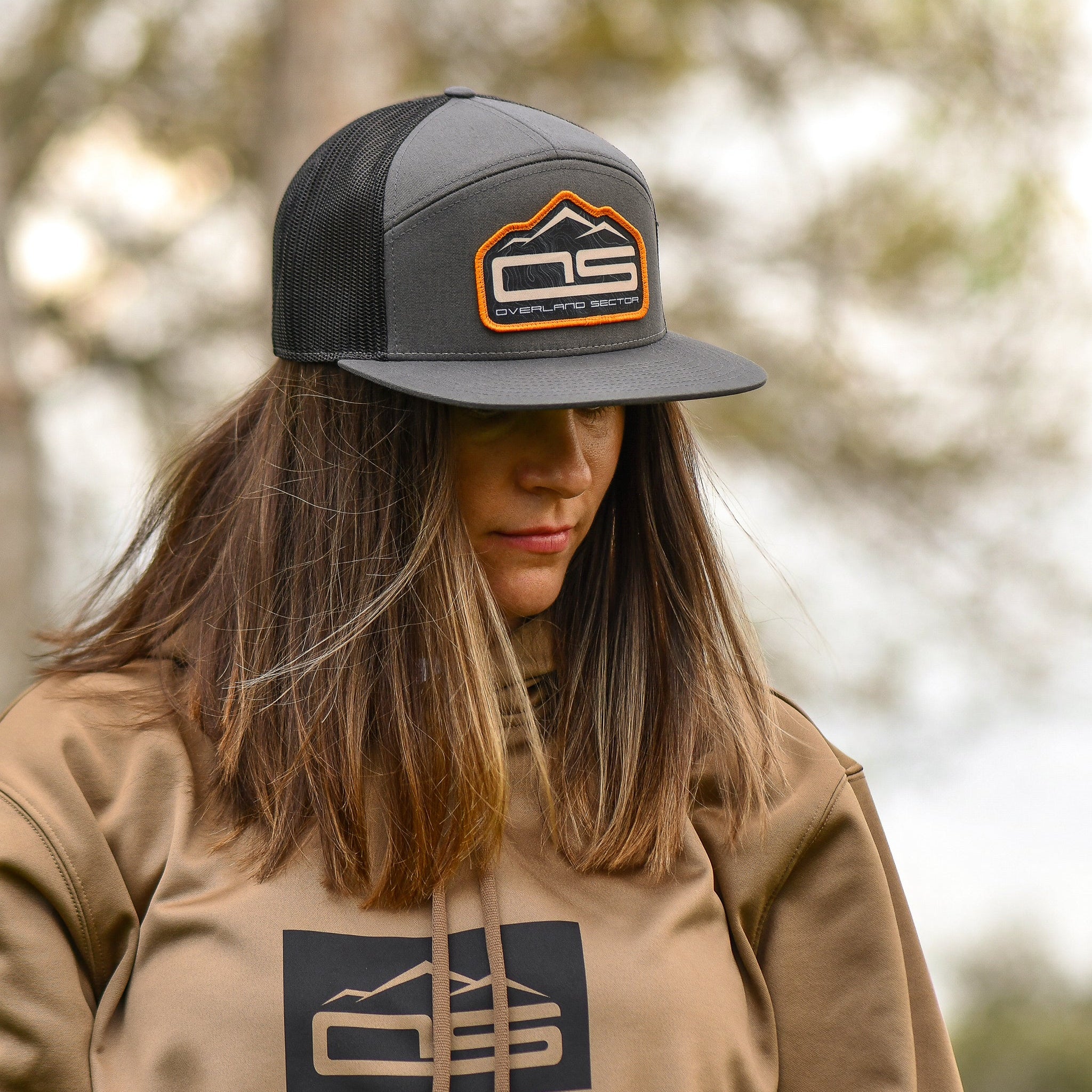 overland sector richardson 168 charcoal grey black orange hat sublimated patch