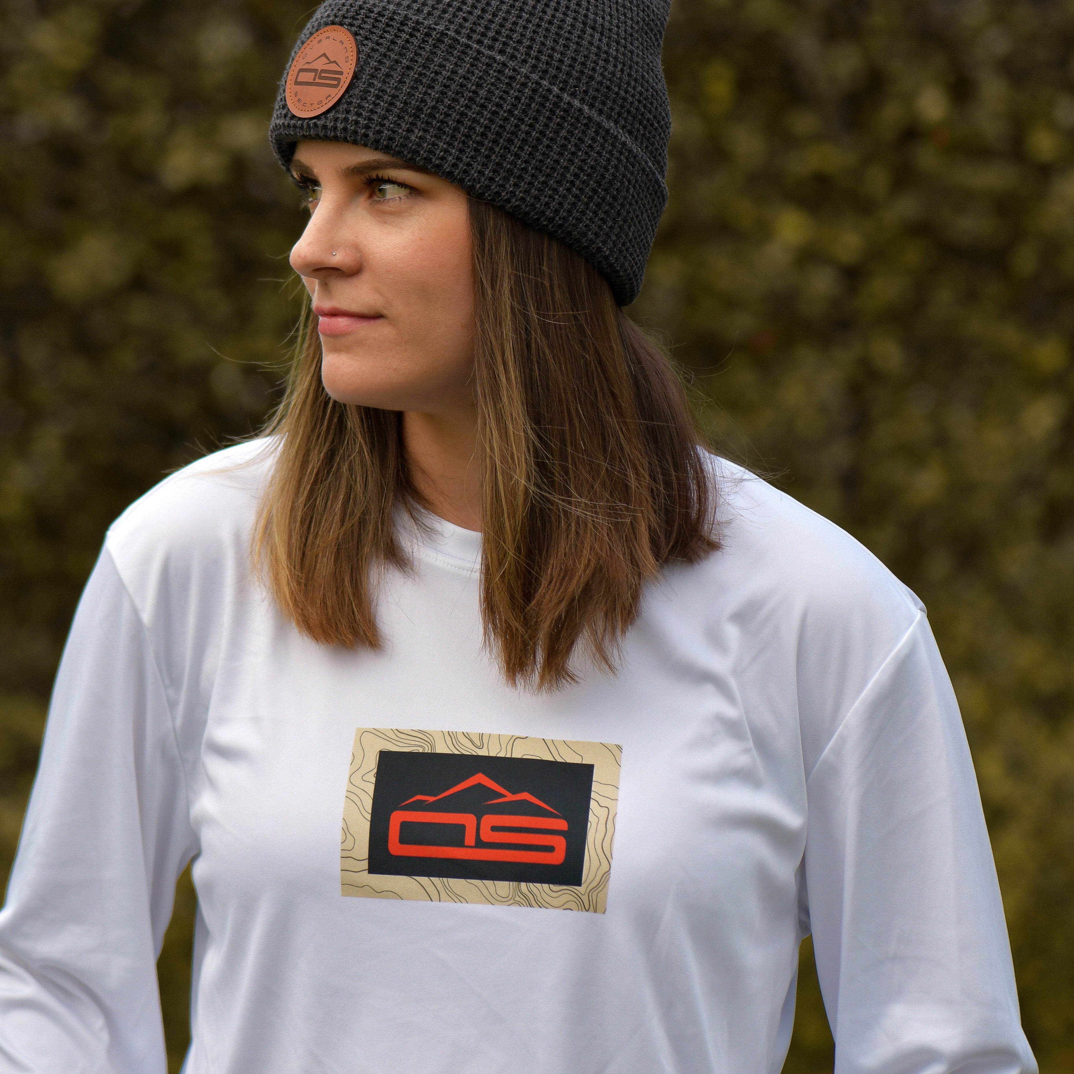 overland sector topographical sport-tek ST350LS white sublimated long sleeve performance shirt