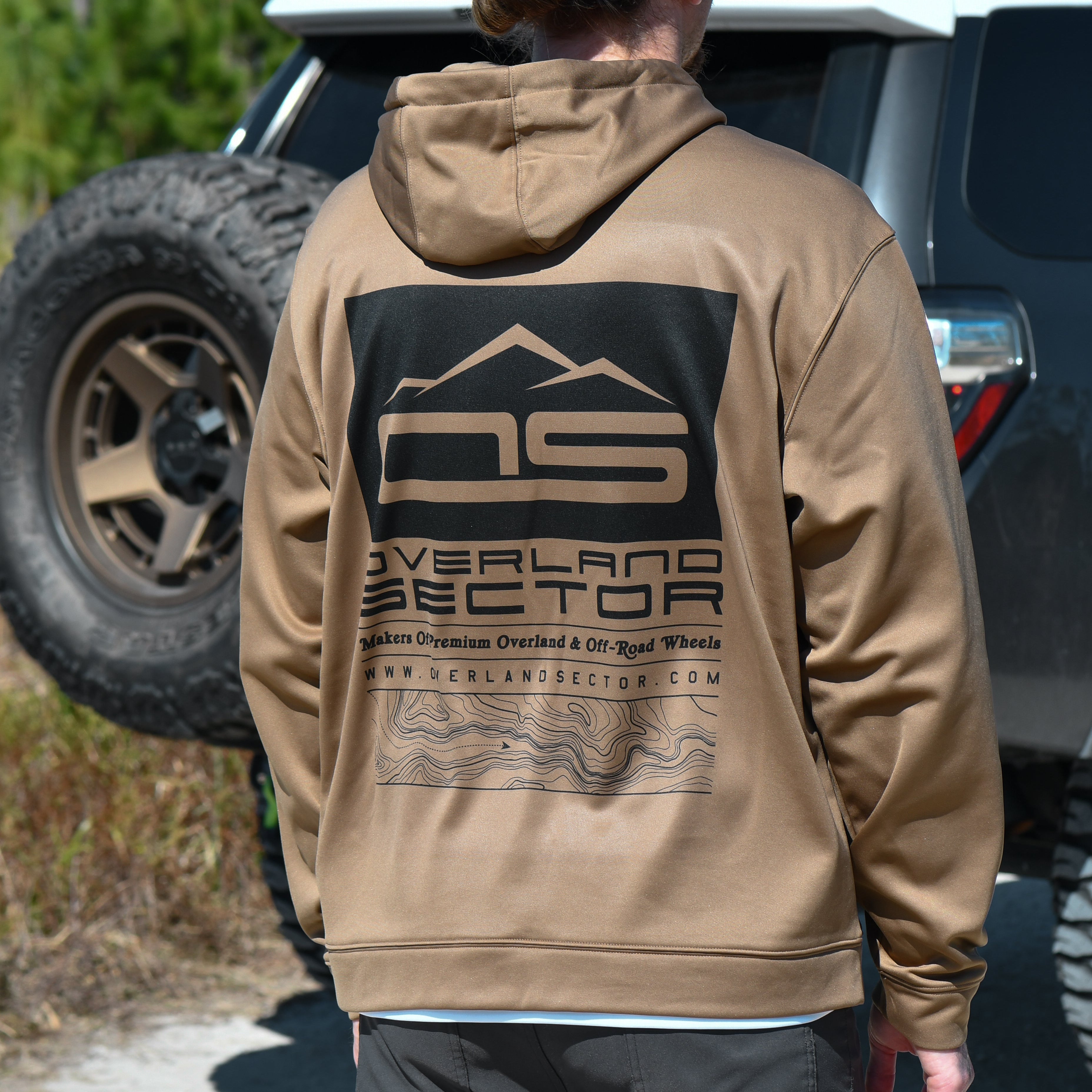 overland sector sport-tek F244 woodland brown sublimated hoodie