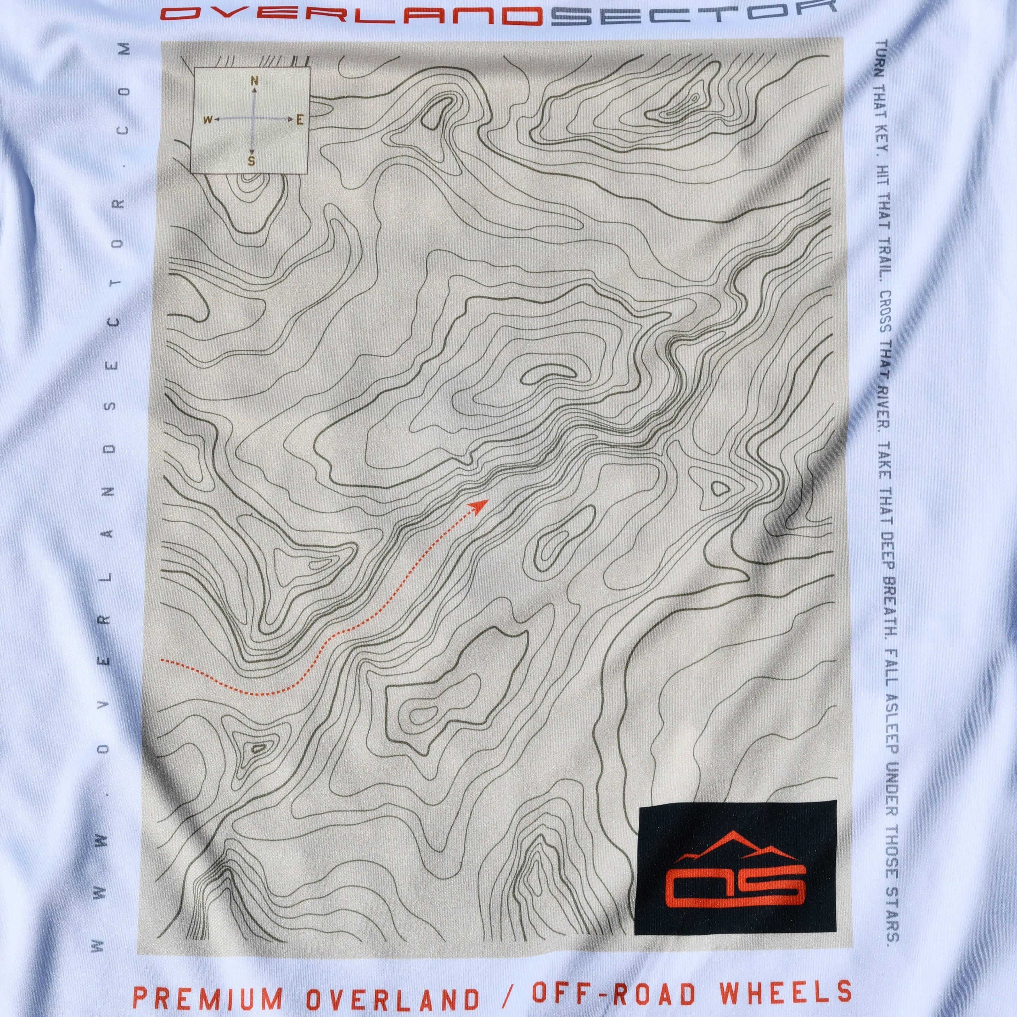 overland sector topographical sport-tek ST350LS white sublimated long sleeve performance shirt