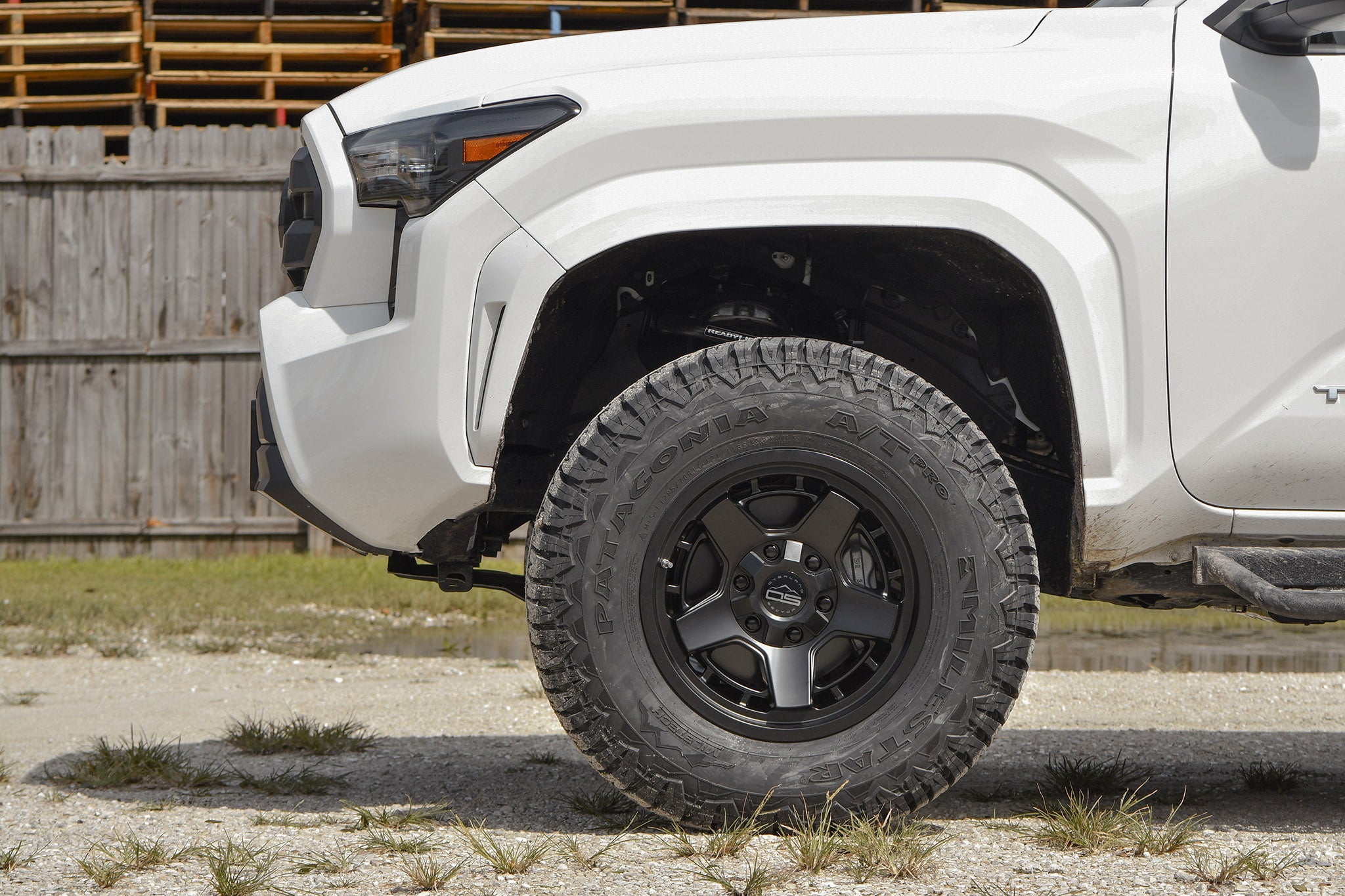 Toyota Tacoma on overland sector atlas black offroad overland wheel 17 inch