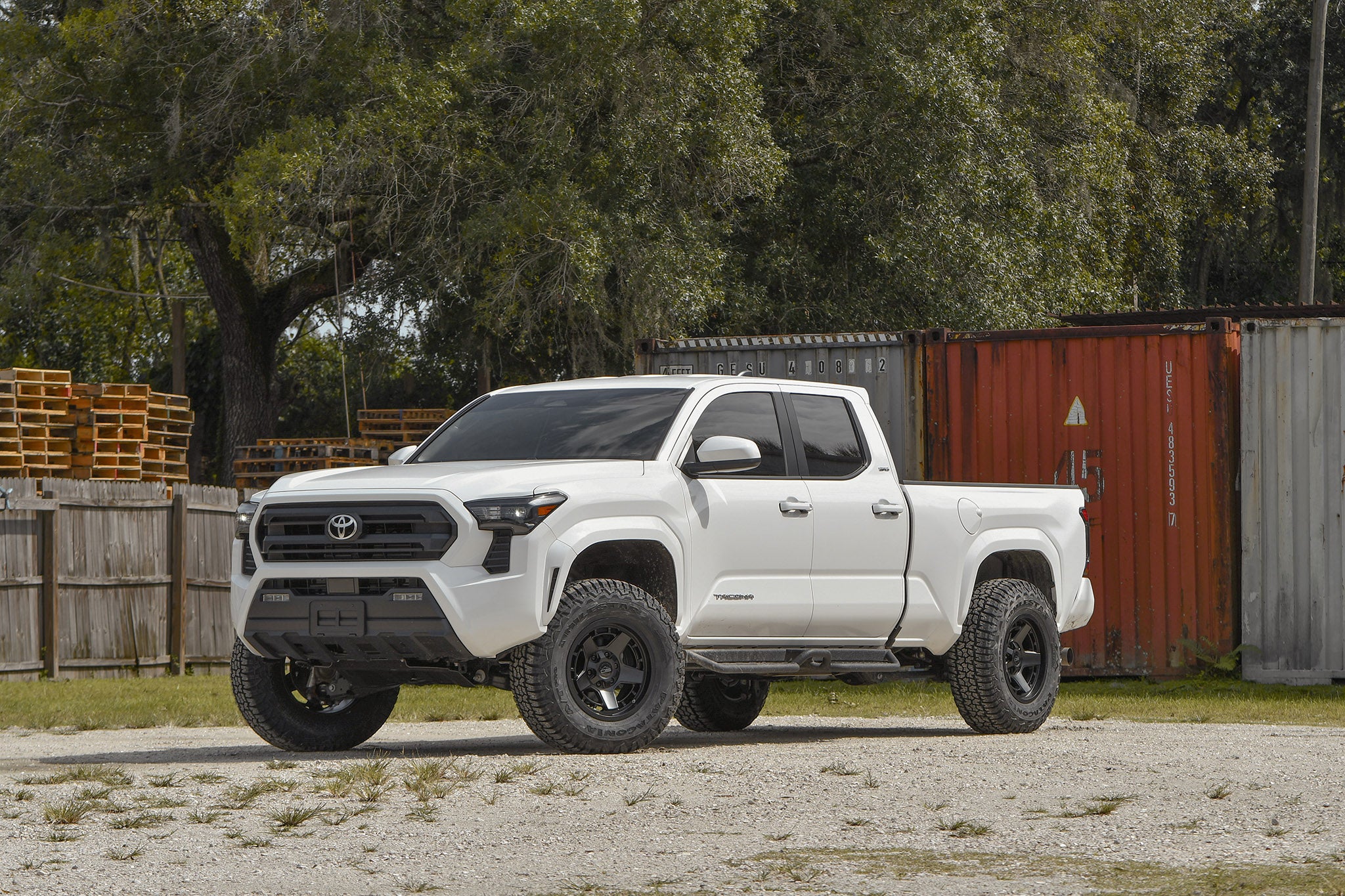 Toyota Tacoma on overland sector atlas black offroad overland wheel 17 inch