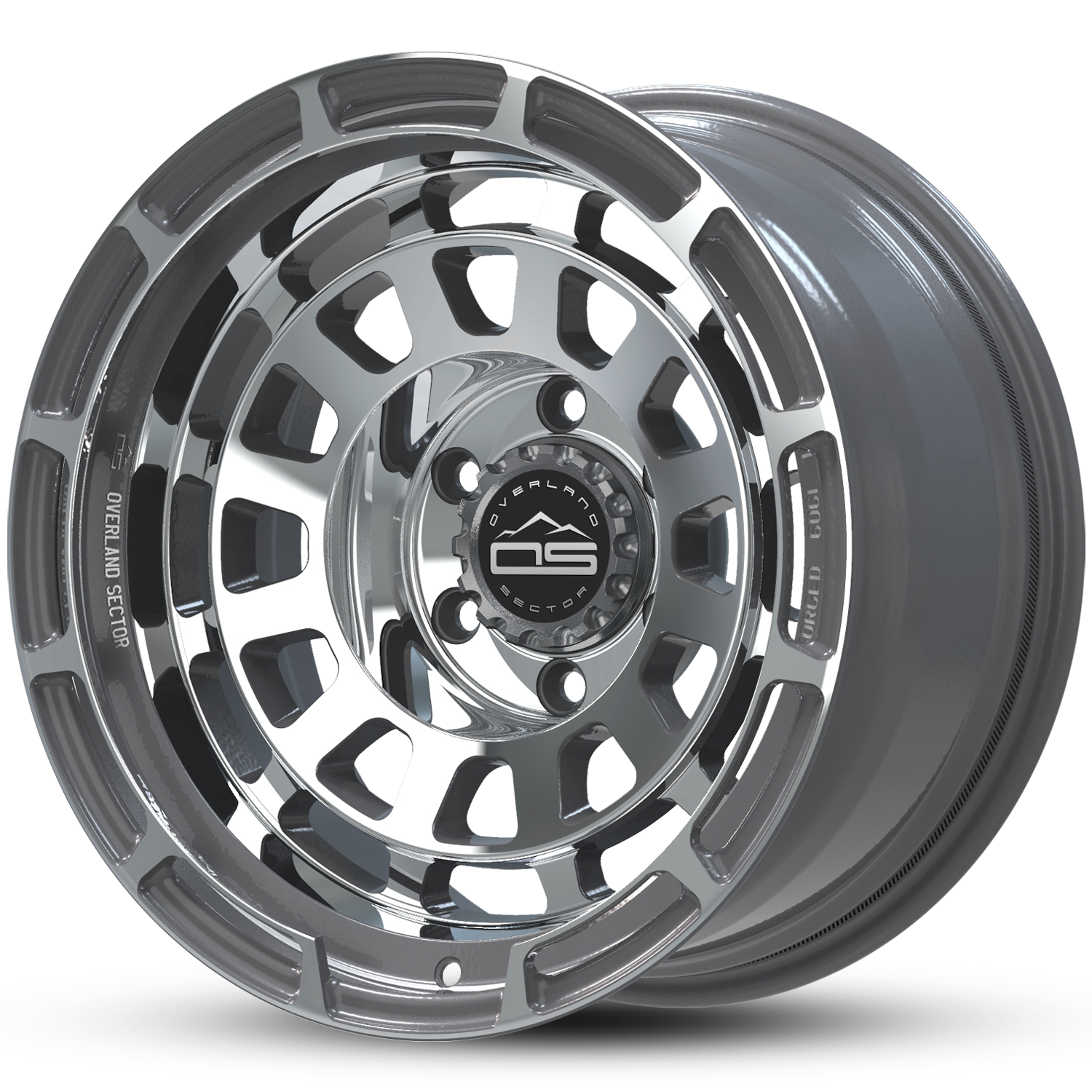 Overland Sector Badlander Forged 17x9 +0 6x135/6x139.7mm 106.1mm Gloss Gun Metal/Machined Face