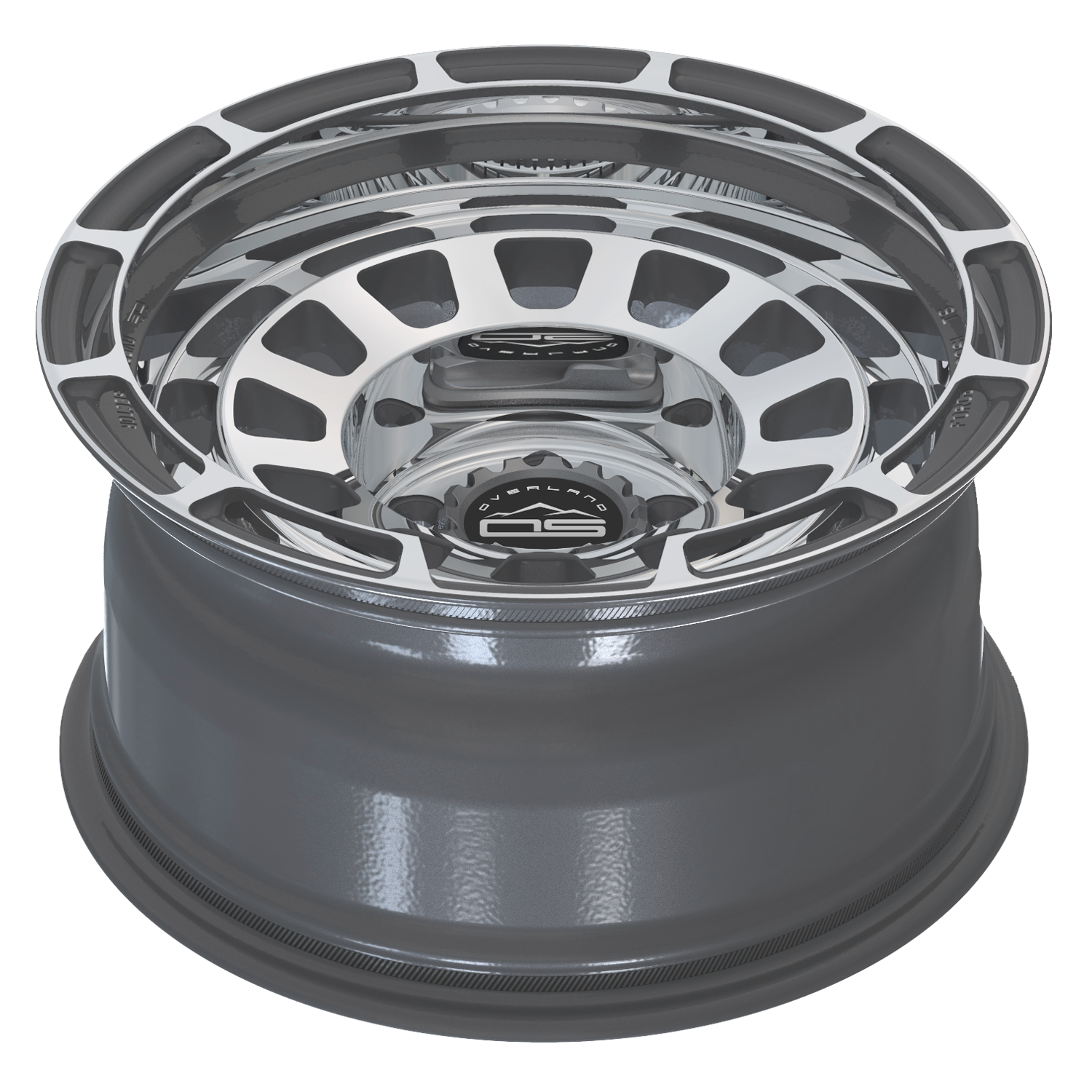 Overland Sector Badlander Forged 17x9 -12 6x139.7mm 106.1mm Gloss Gun Metal Machined Face