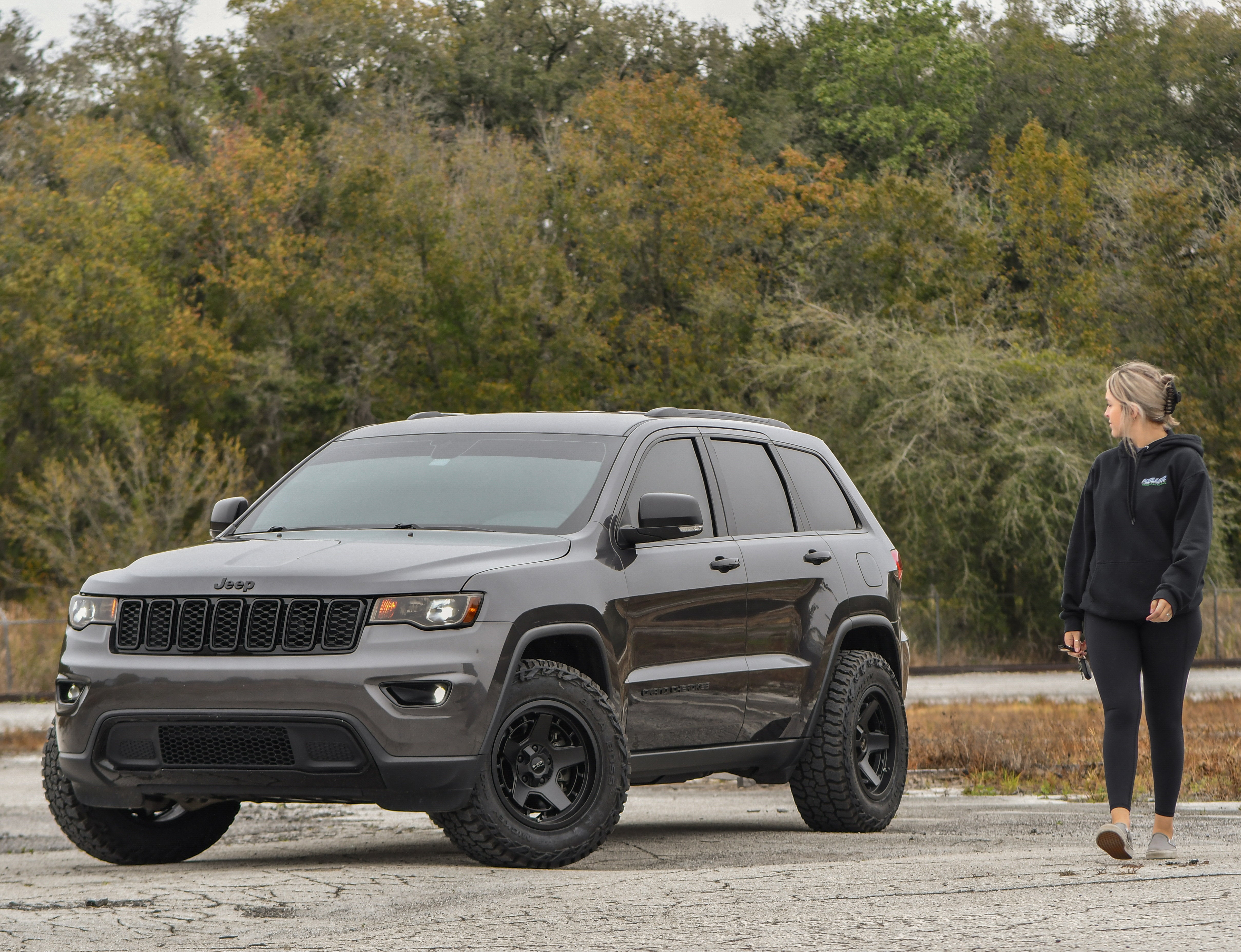overland sector jeep grand cherokee on satin black atlas