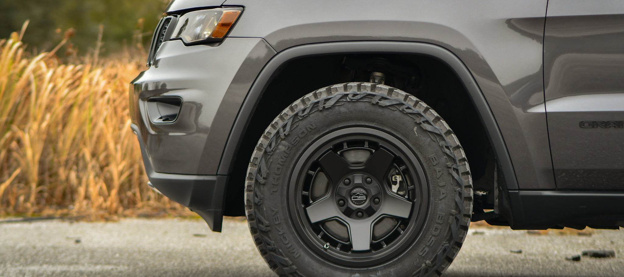 overland sector wheels rig gallery morgan's Jeep Grand Cherokee on 17x9 satin black atlas wheels