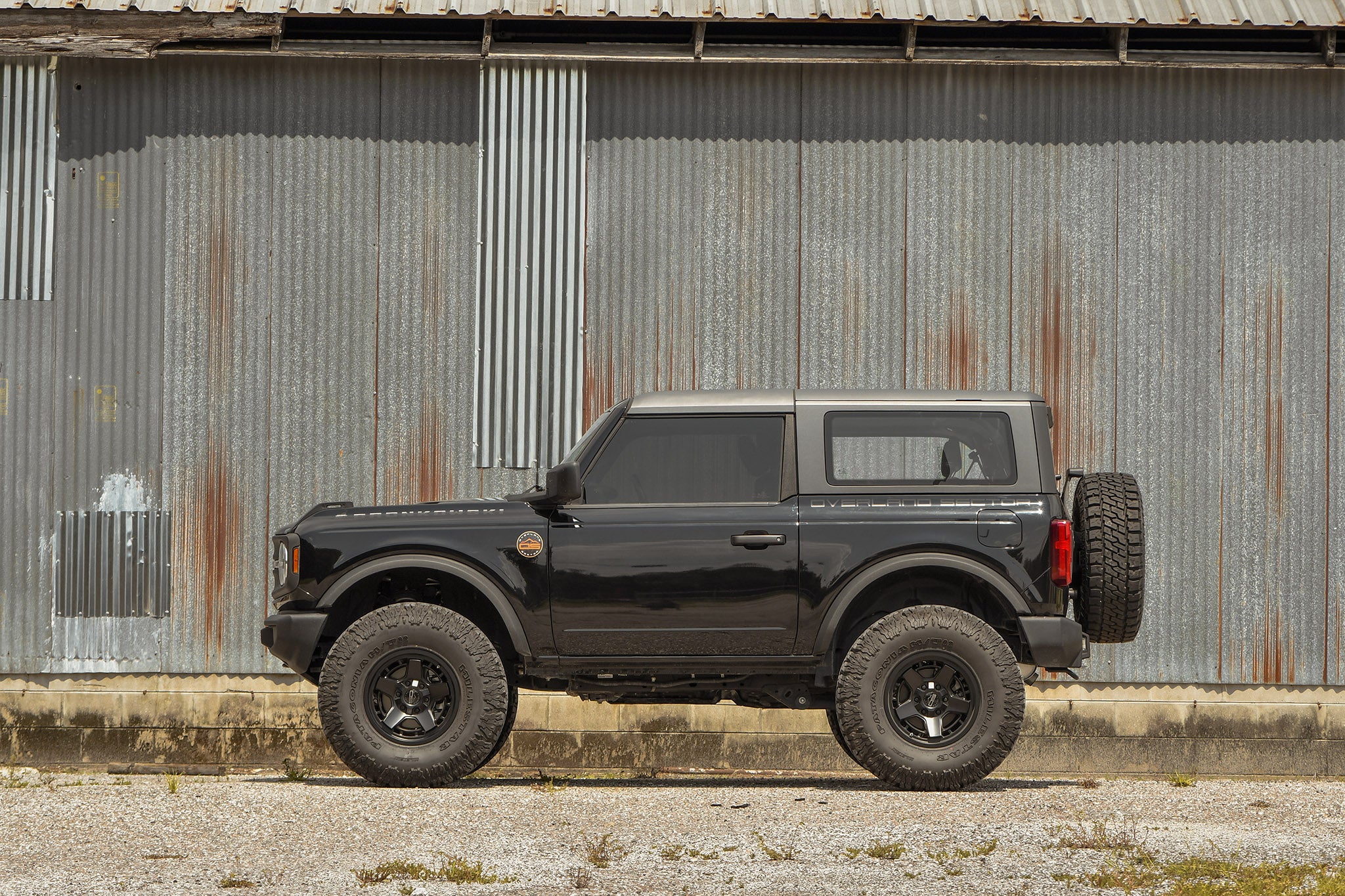 Ford Bronco 2 Door on overland sector atlas black offroad overland wheel 17 inch