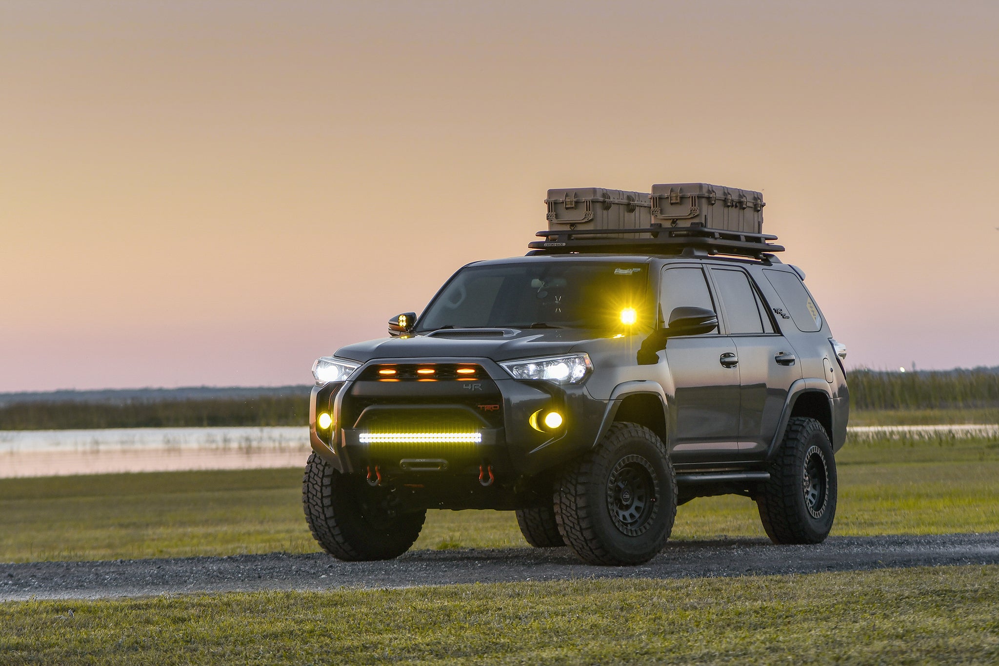 overland sector wheels toyota 4runner trd off-road on 17x9 satin black venture wheels at lakefront