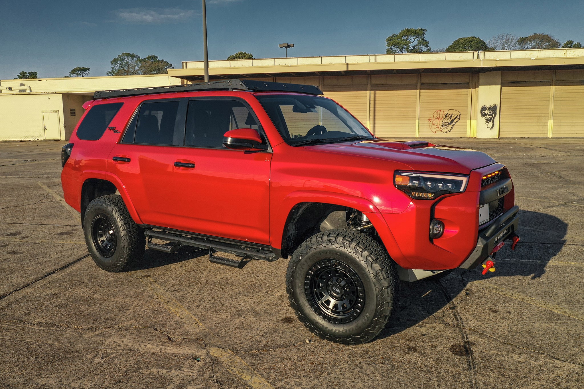 overland sector wheels nestors toyota 4runner trd off-road on 17x9 satin black venture wheels