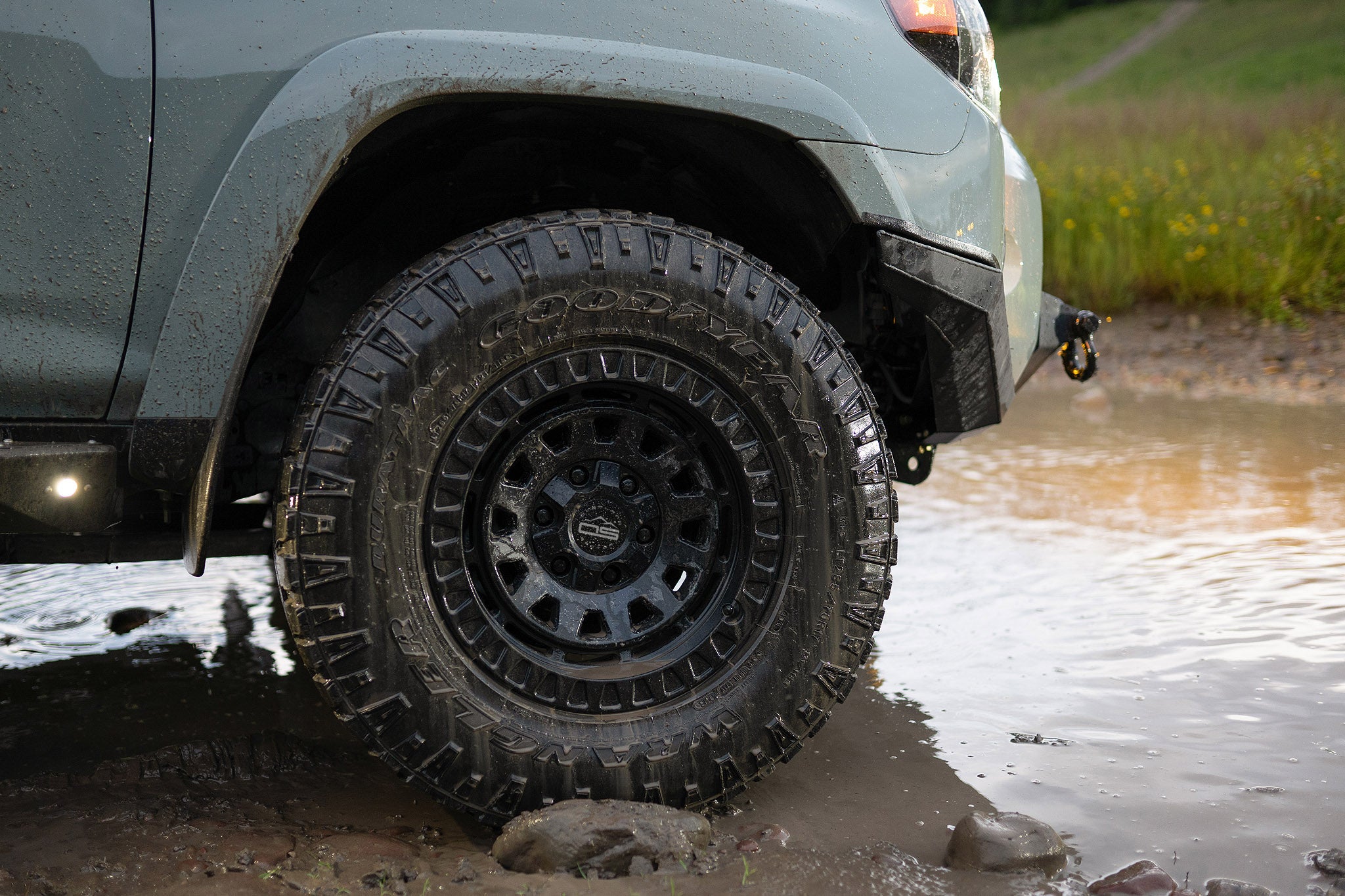 overland sector wheels toyota 4runner trd off-road on 17x9 satin black venture wheels at montana mountain wilderness mud