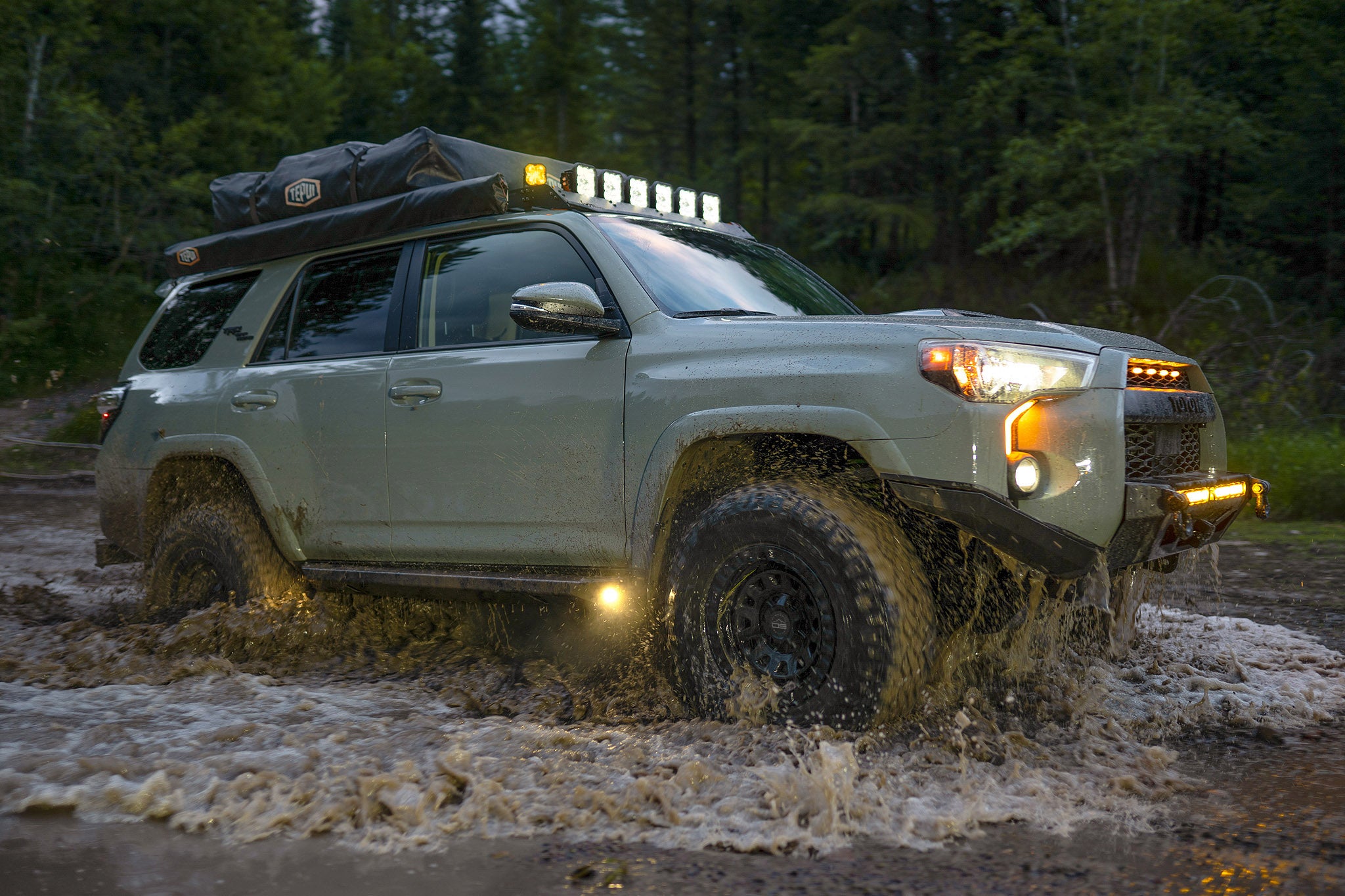 overland sector wheels toyota 4runner trd off-road on 17x9 satin black venture wheels at montana mountain wilderness mud