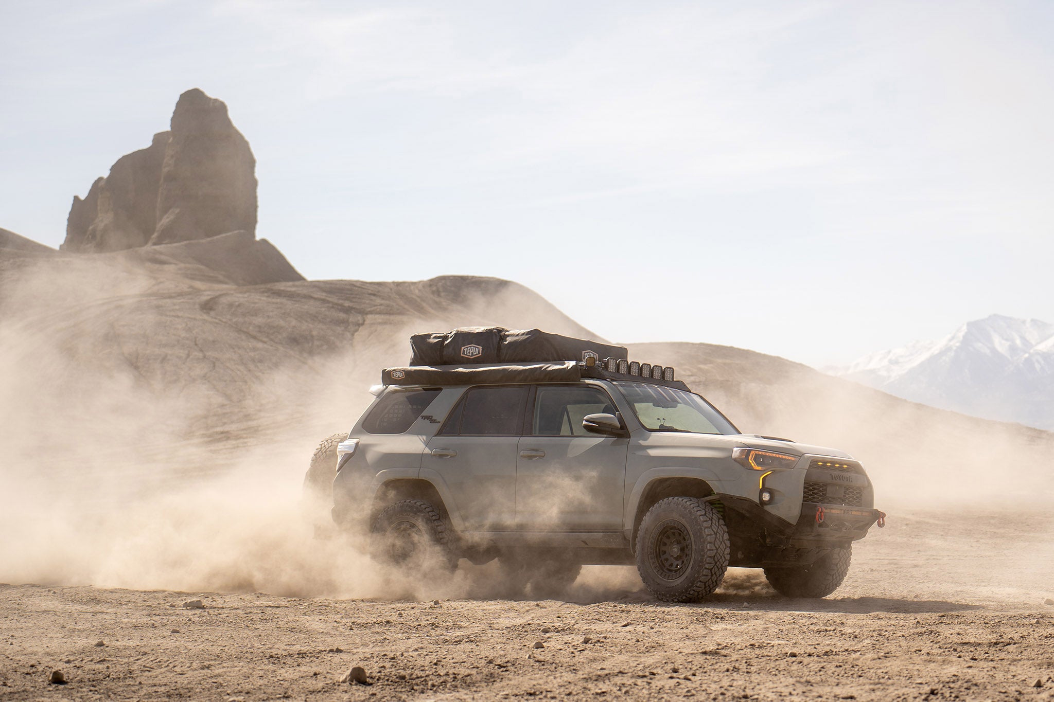 overland sector wheels toyota 4runner trd off-road on 17x9 satin black venture wheels at swingarm city utah dusty trail driving