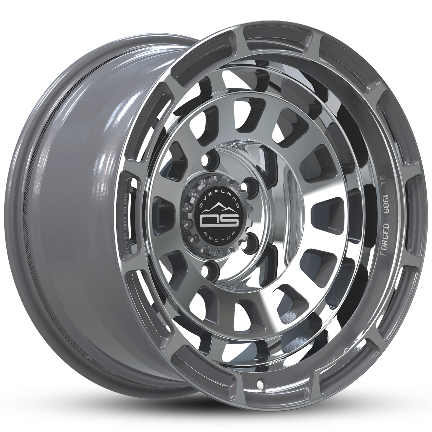 Overland Sector Badlander Forged 17x9 -12 6x139.7mm 106.1mm Gloss Gun Metal Machined Face