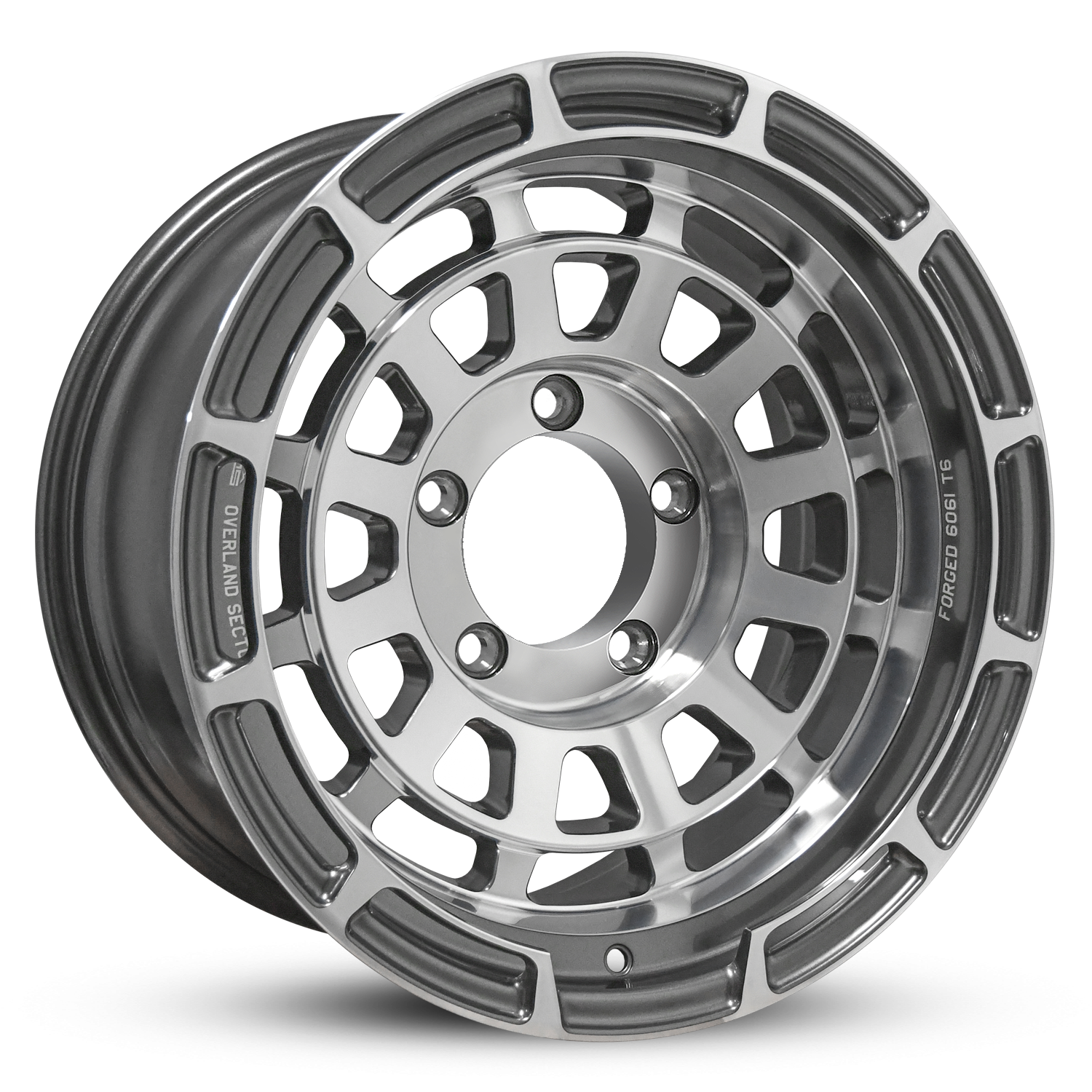 Overland Sector Badlander Forged 17x9 +0 5x139.7mm 108mm Gloss Gun Metal Machined Face