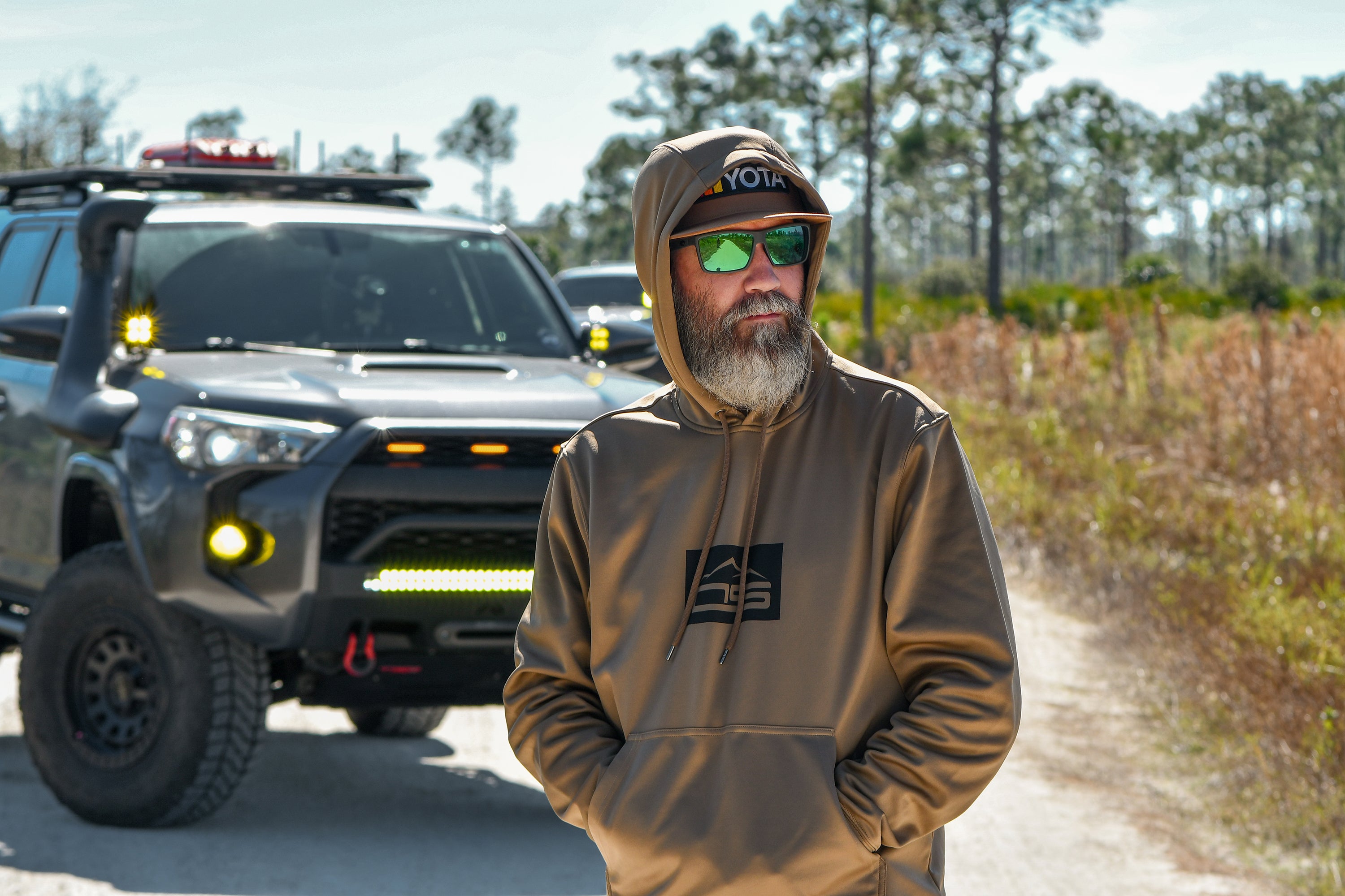 overland sector sport-tek F244 woodland brown sublimated hoodie