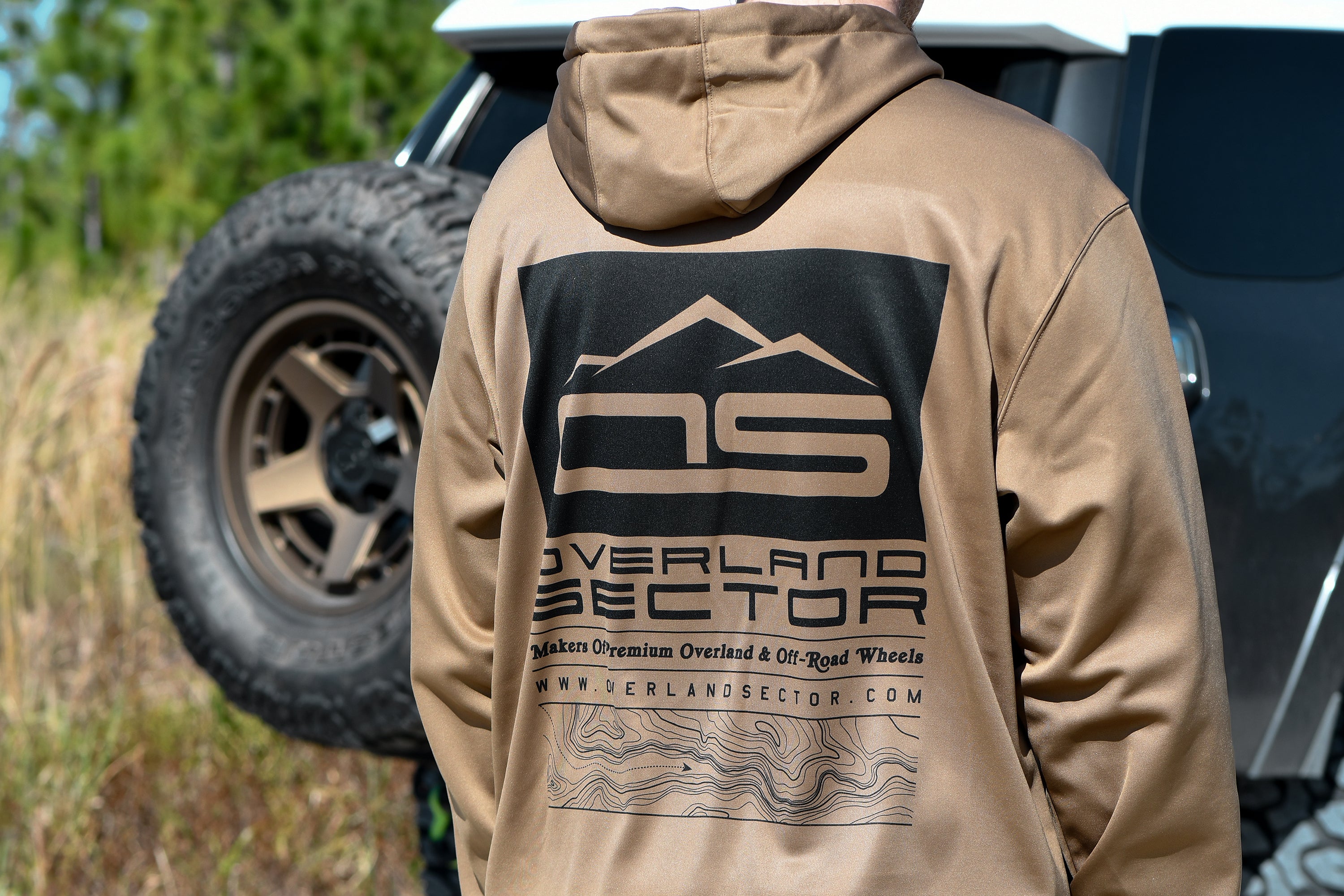 overland sector sport-tek F244 woodland brown sublimated hoodie